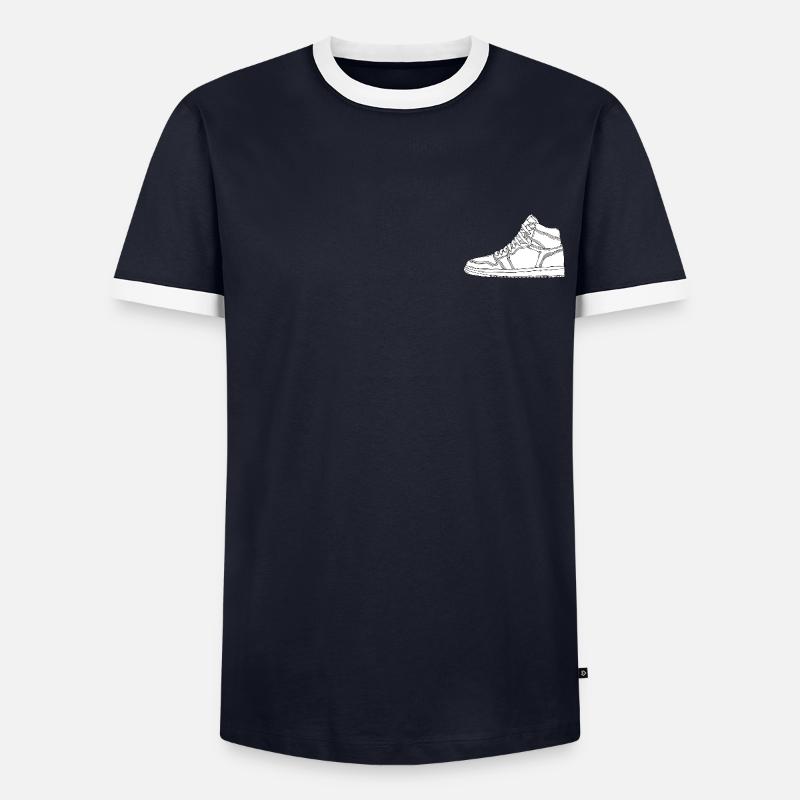 Sneaker - Männer Kontrast-T-Shirt - Navy/Weiß