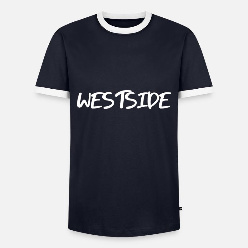 WESTSIDE - Männer Kontrast-T-Shirt - Navy/Weiß 
