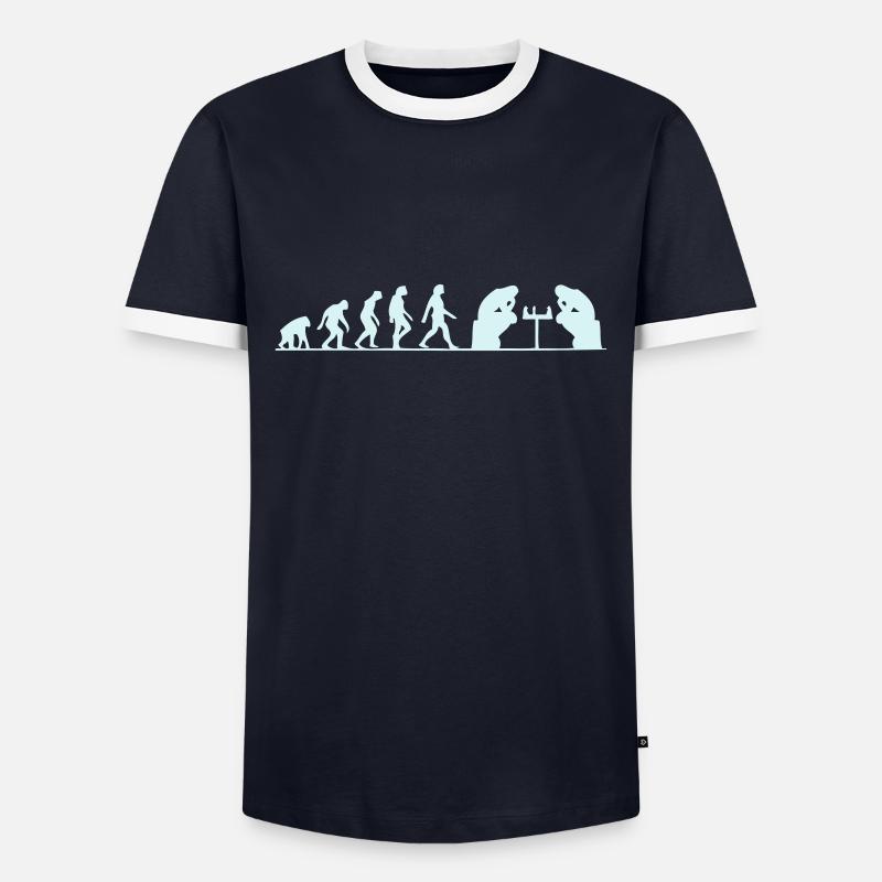 evolution failure - Men's Ringer Shirt - navy/white 