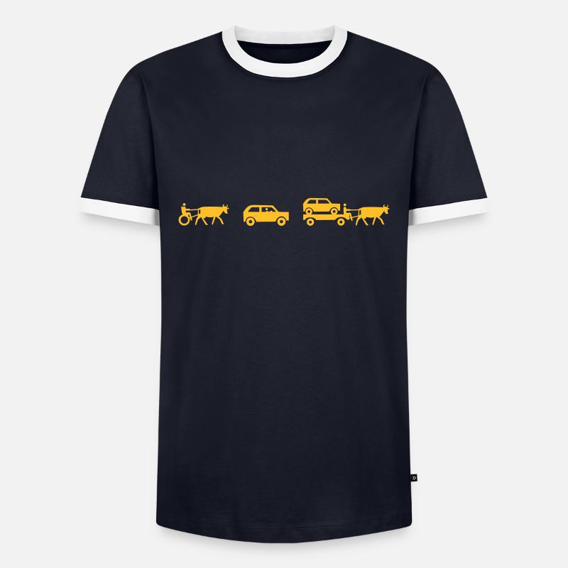 evolution of mobility - T-shirt contrasté Homme - marine/blanc 