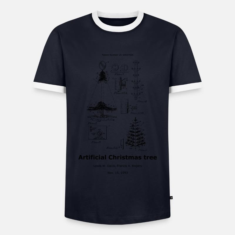 Artificial christmas tree - Männer Kontrast-T-Shirt - Navy/Weiß 