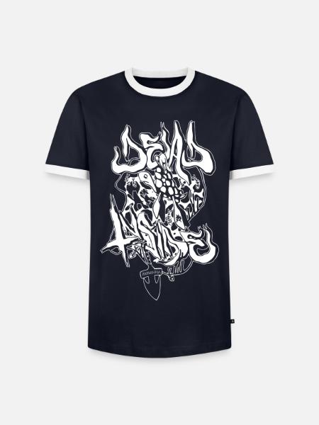 Urbane Dämonengrafik im Meta-Stil - Männer Kontrast-T-Shirt - Navy/Weiß
