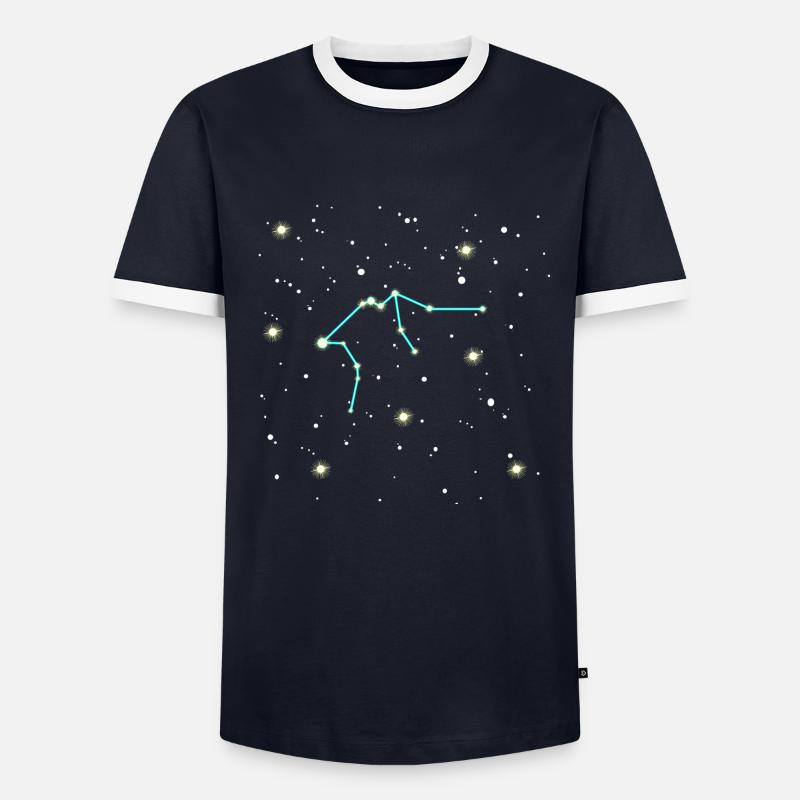 Wassermann Sternzeichen Weltall Design - Männer Kontrast-T-Shirt - Navy/Weiß