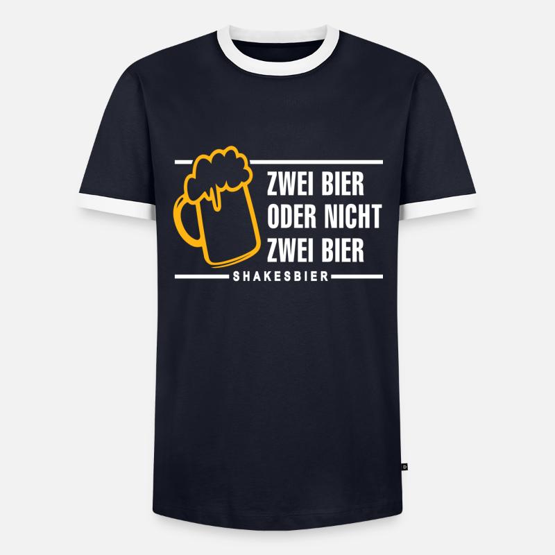 Zwei Bier oder nicht zwei Bier Shakesbier - Männer Kontrast-T-Shirt - Navy/Weiß 
