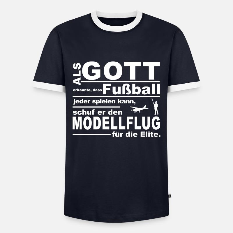 Gott Modellflug - Männer Kontrast-T-Shirt - Navy/Weiß 