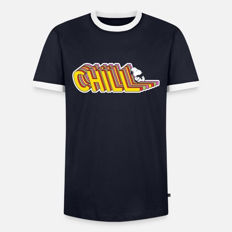 Peanuts Snoopy Chill - Männer Kontrast-T-Shirt - Navy/Weiß 