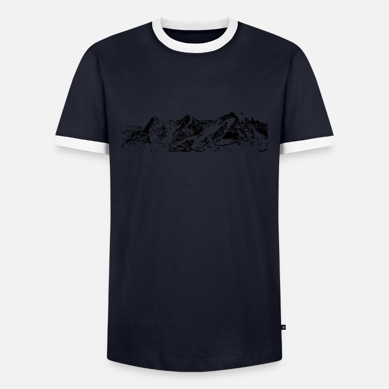eiger-mönch-jungfrau - Männer Kontrast-T-Shirt - Navy/Weiß