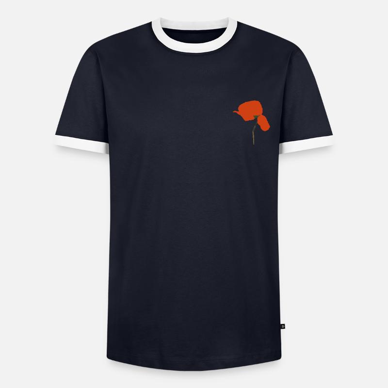 Klatschmohn - Männer Kontrast-T-Shirt - Navy/Weiß