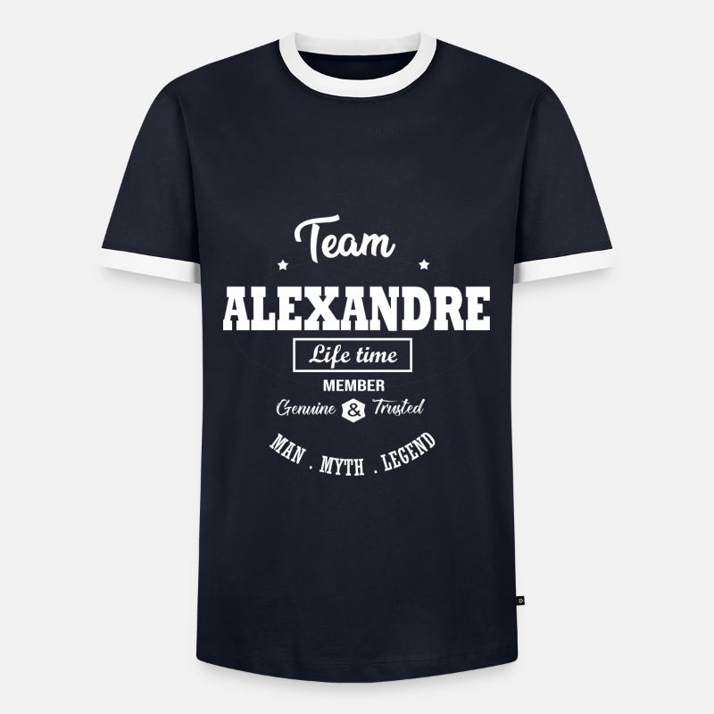 Personalized ALEXANDRE TEAM Gift - Men's Ringer Shirt - navy/white 