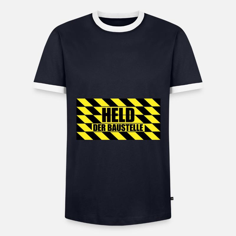 Held der Baustelle! | Bauarbeiter Geschenkidee - Männer Kontrast-T-Shirt - Navy/Weiß 