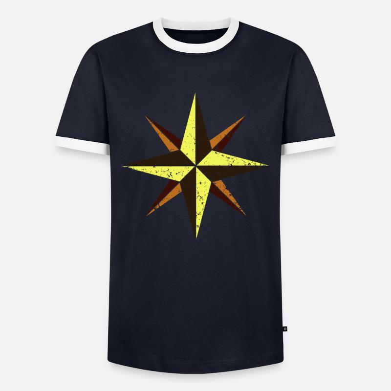 Compass - Men's Ringer Shirt - navy/white 