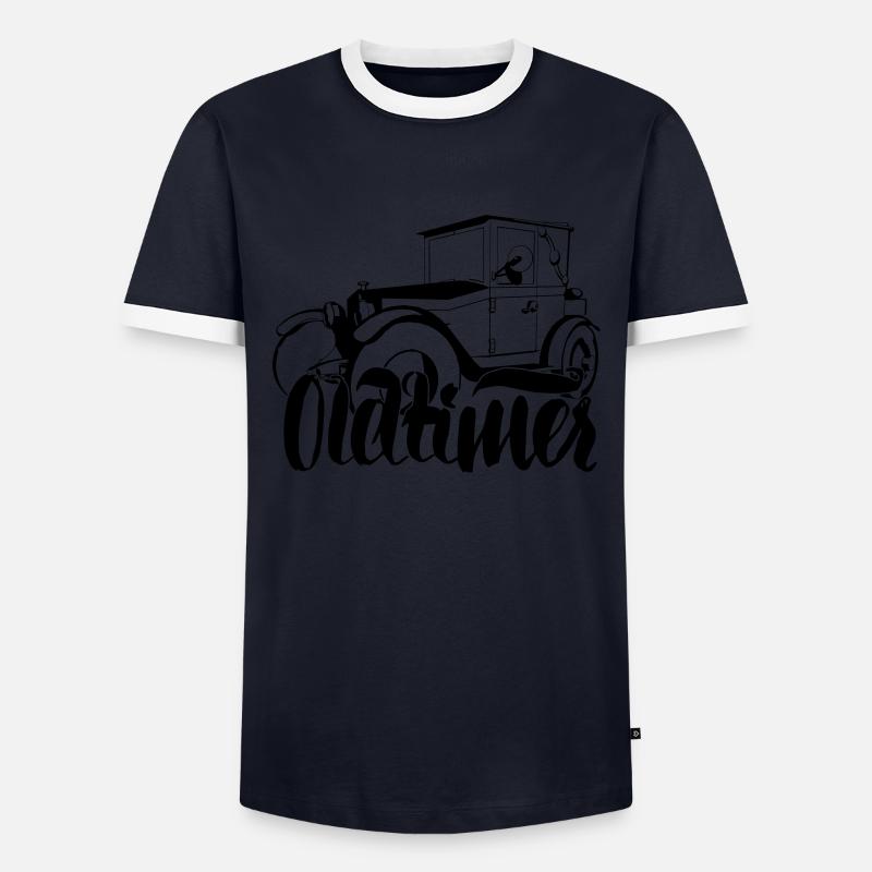 Oldtimer - Männer Kontrast-T-Shirt - Navy/Weiß