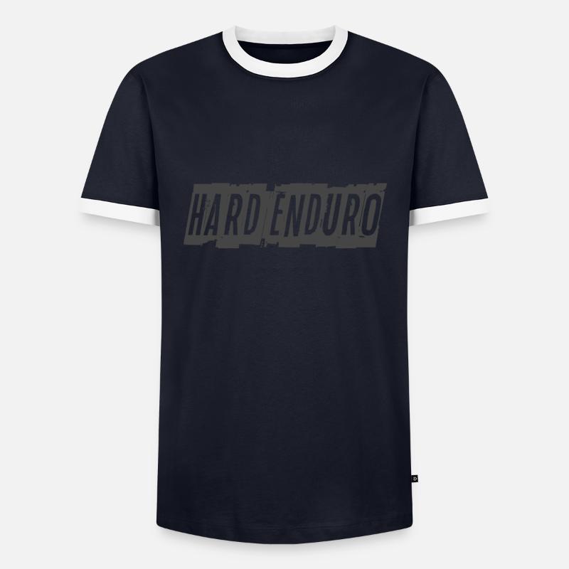 Harte Enduro - Männer Kontrast-T-Shirt - Navy/Weiß