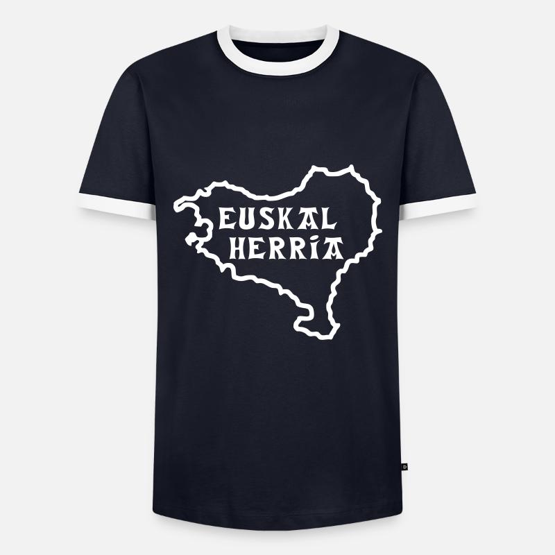 Pays Basque - Euskal Herria - Men's Ringer Shirt - navy/white