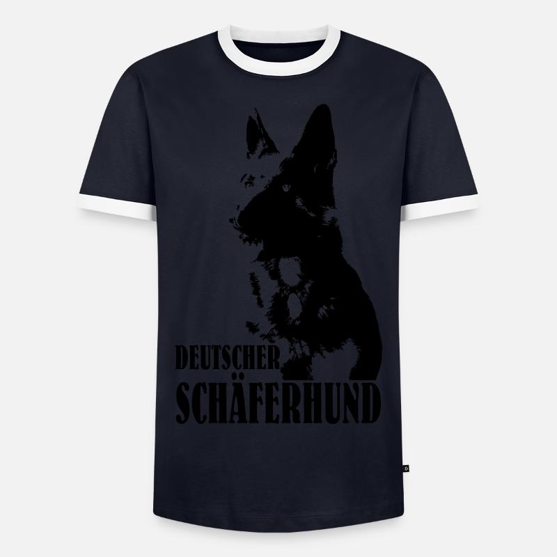 Deutscher Schäferhund - Männer Kontrast-T-Shirt - Navy/Weiß