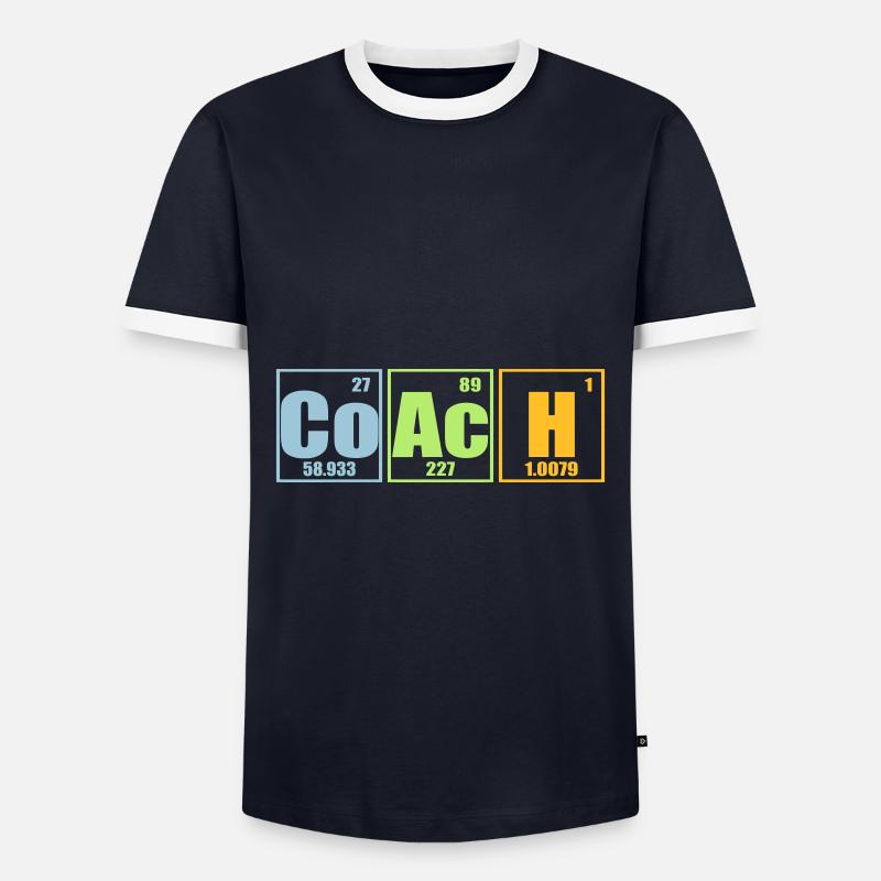 CoAcH Chemie Elemente - Männer Kontrast-T-Shirt - Navy/Weiß 