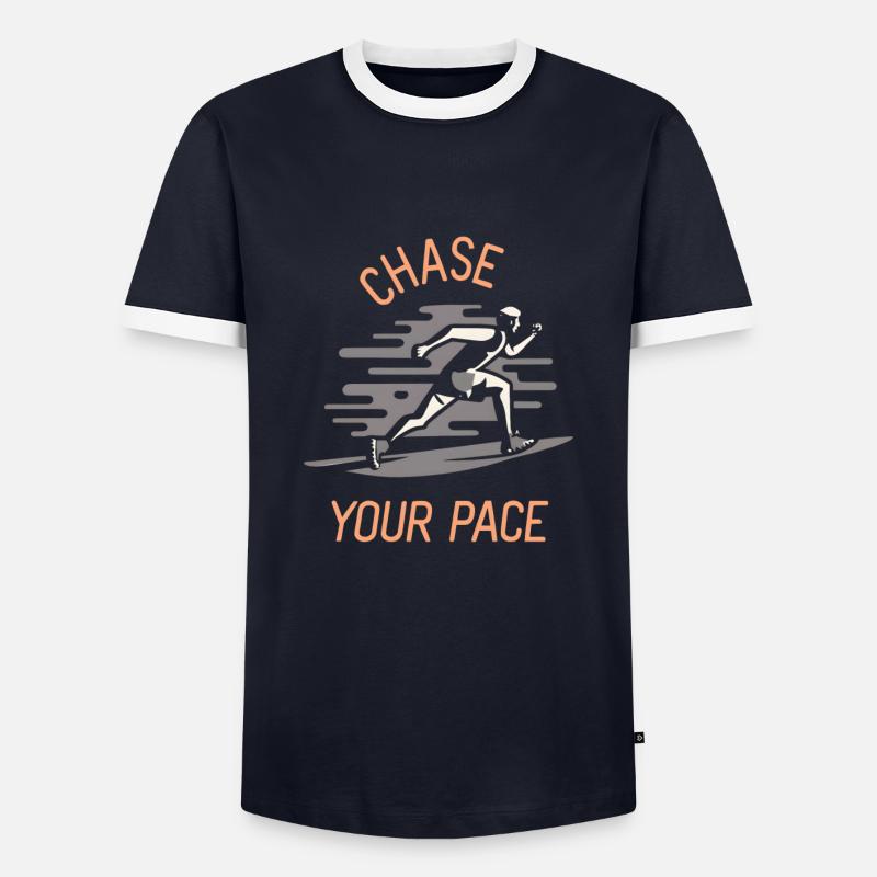 Chase Your Pace Running Design - Männer Kontrast-T-Shirt - Navy/Weiß
