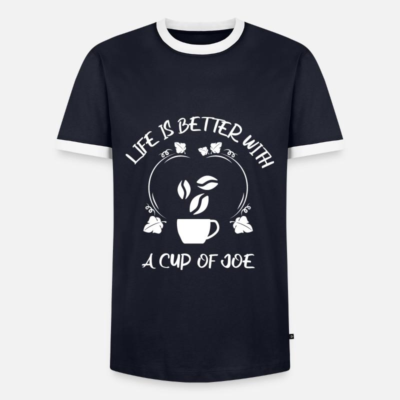 Kaffee Espresso Käffchen - Männer Kontrast-T-Shirt - Navy/Weiß 