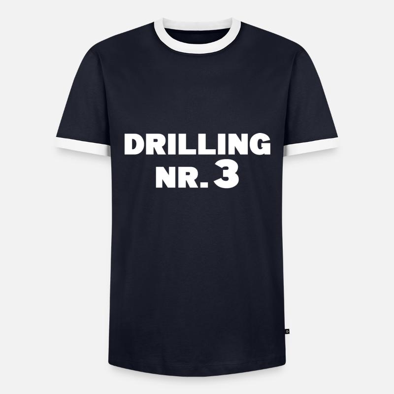 Drilling Nr 3 Drillinge Partnerlook - Männer Kontrast-T-Shirt - Navy/Weiß 