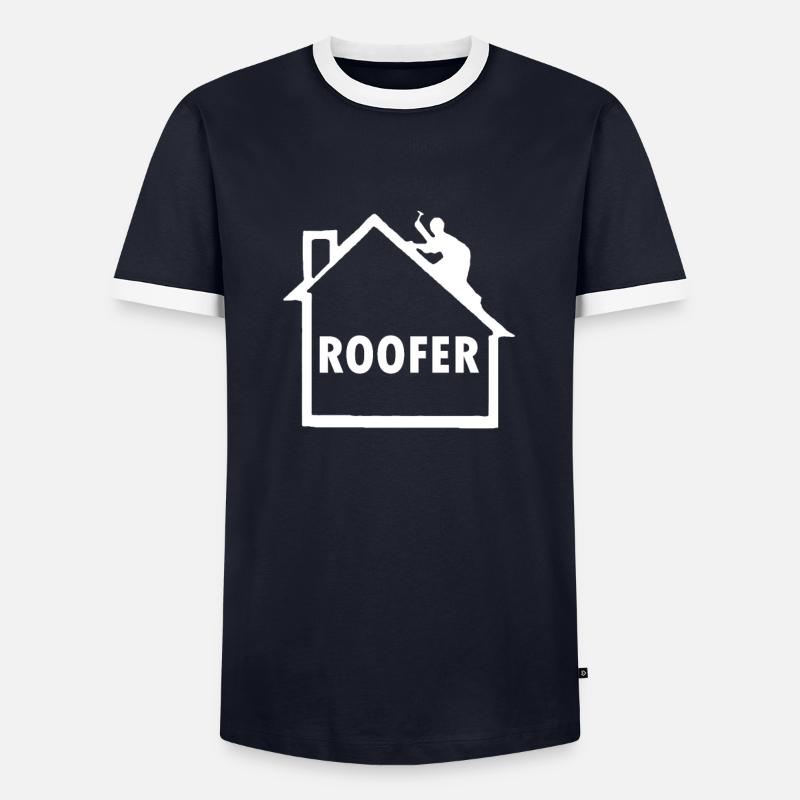 roofer - Men's Ringer Shirt - navy/white