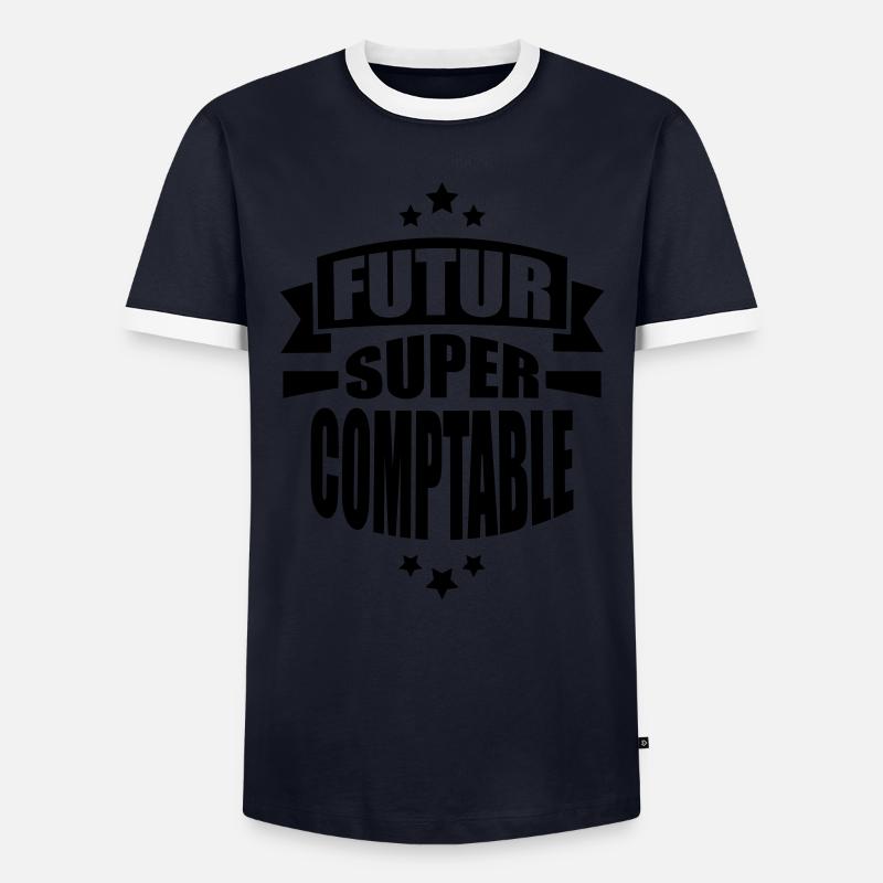 futur super comptable - T-shirt contrasté Homme - marine/blanc 