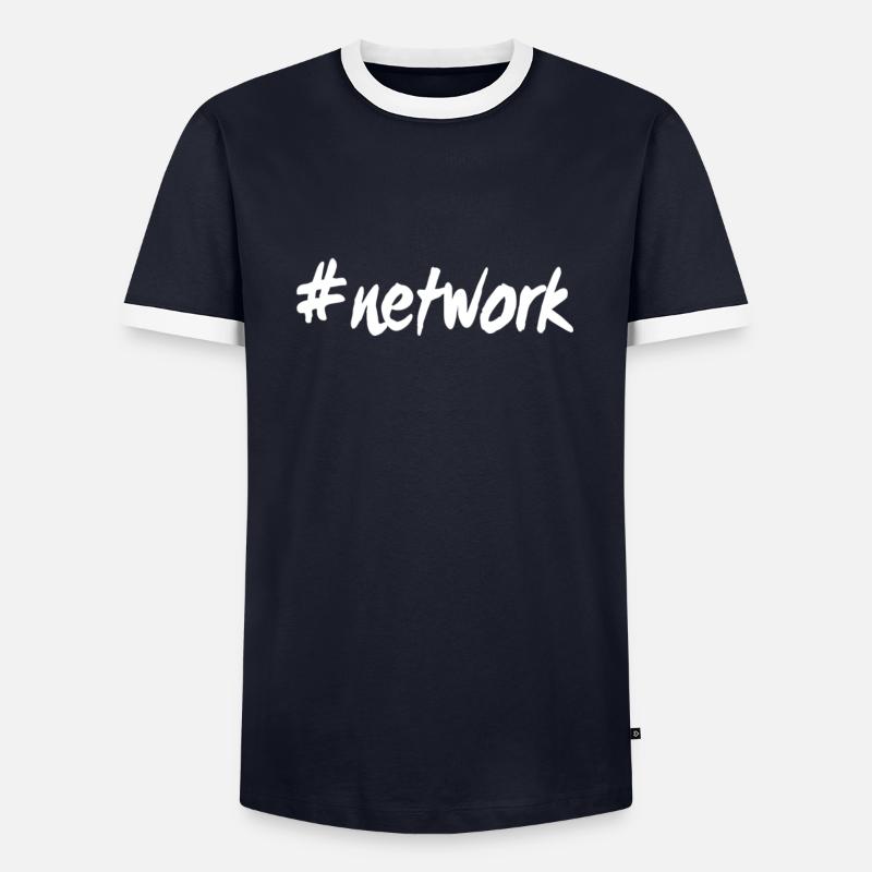 #network - Men's Ringer Shirt - navy/white 