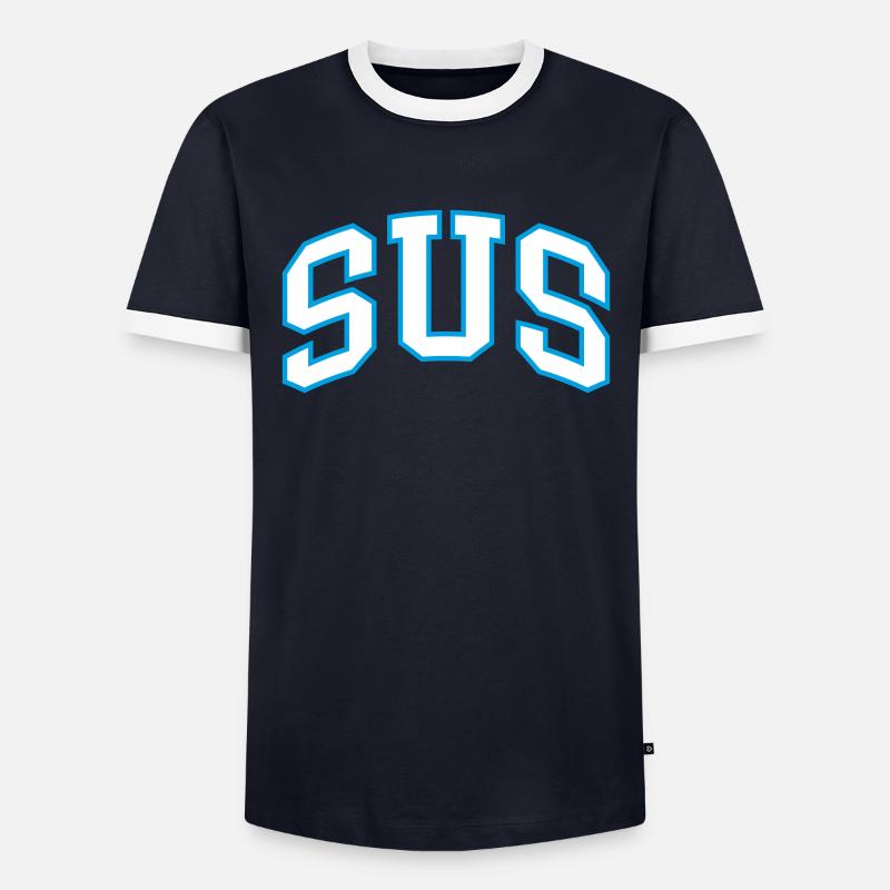 Sus - Men's Ringer Shirt - navy/white