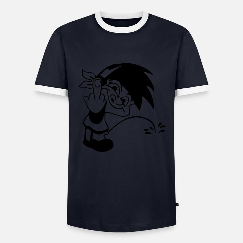 pisser 2 - Männer Kontrast-T-Shirt - Navy/Weiß
