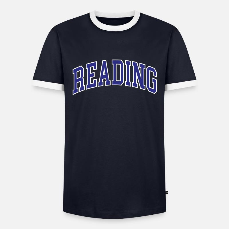 Reading - Men's Ringer Shirt - navy/white