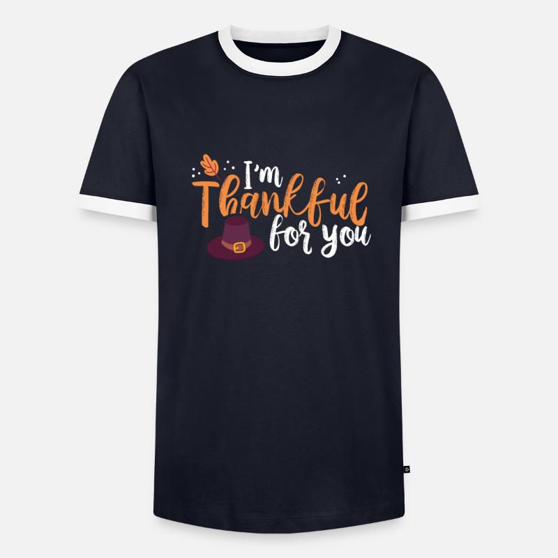 Ich Bin dir Dankbar Thanksgiving - Männer Kontrast-T-Shirt - Navy/Weiß 