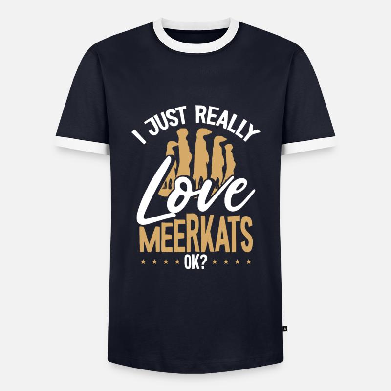 Ich Liebe Erdmännchen Einfach Sehr - Männer Kontrast-T-Shirt - Navy/Weiß 