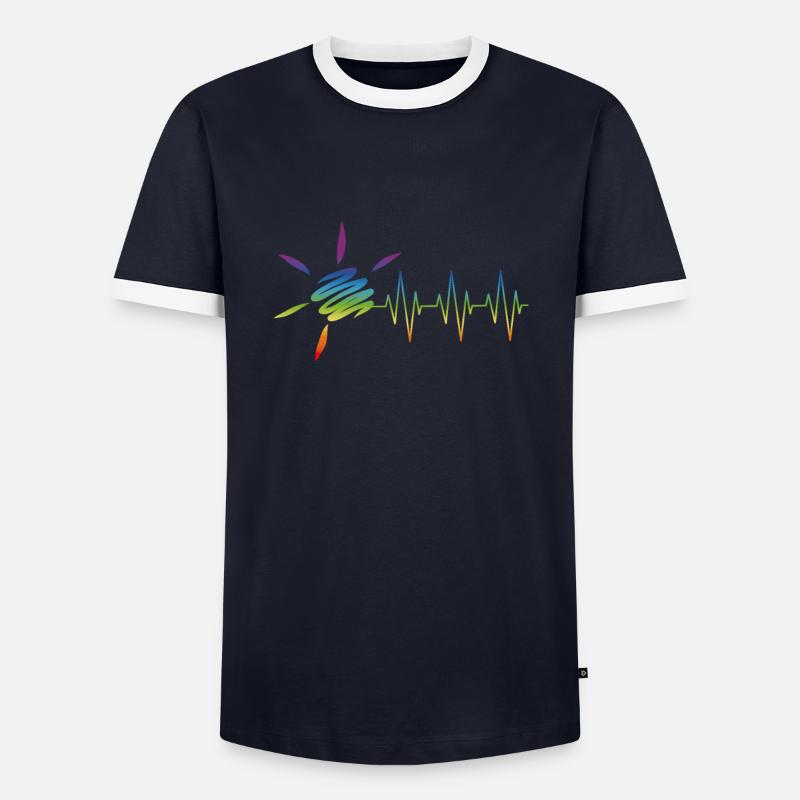Frequenz Der Sommersonne - Männer Kontrast-T-Shirt - Navy/Weiß 