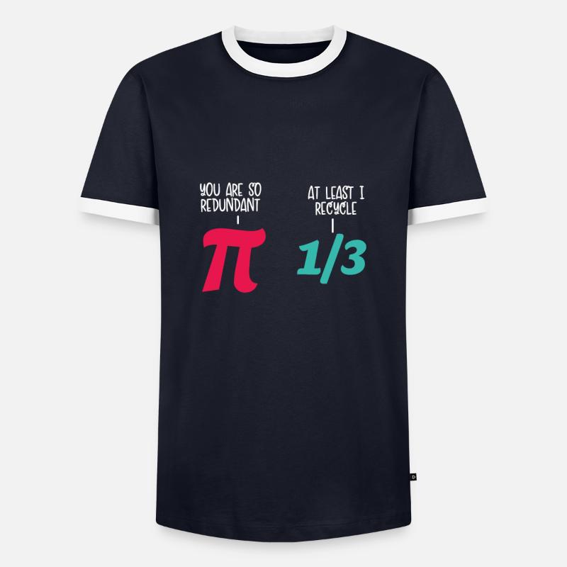 Mathe Spaß Pi - Männer Kontrast-T-Shirt - Navy/Weiß 