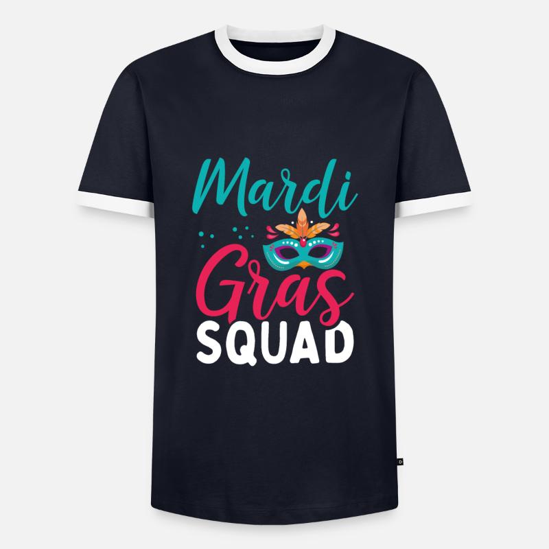 Karnevalstruppe - Männer Kontrast-T-Shirt - Navy/Weiß 