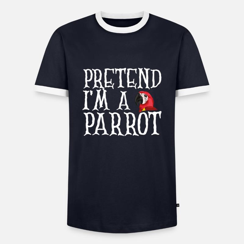 Pretend I'm a parrot - Men's Ringer Shirt - navy/white