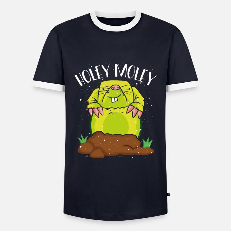 Holey Mole - Men's Ringer Shirt - navy/white