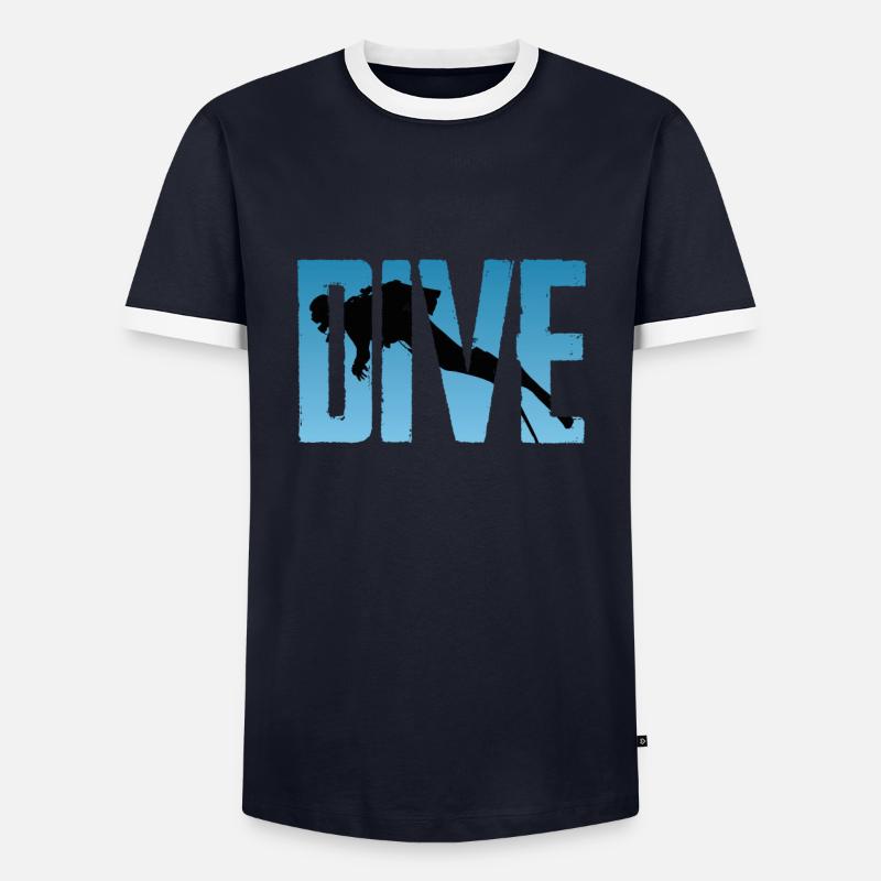 Diver Diving - Men's Ringer Shirt - navy/white 