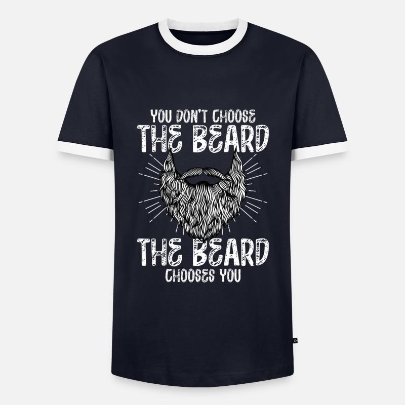 Der Bart Wählt Dich - Männer Kontrast-T-Shirt - Navy/Weiß 