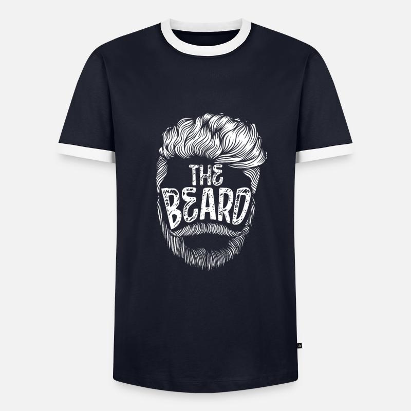 Der Bart Vom Mann - Männer Kontrast-T-Shirt - Navy/Weiß 