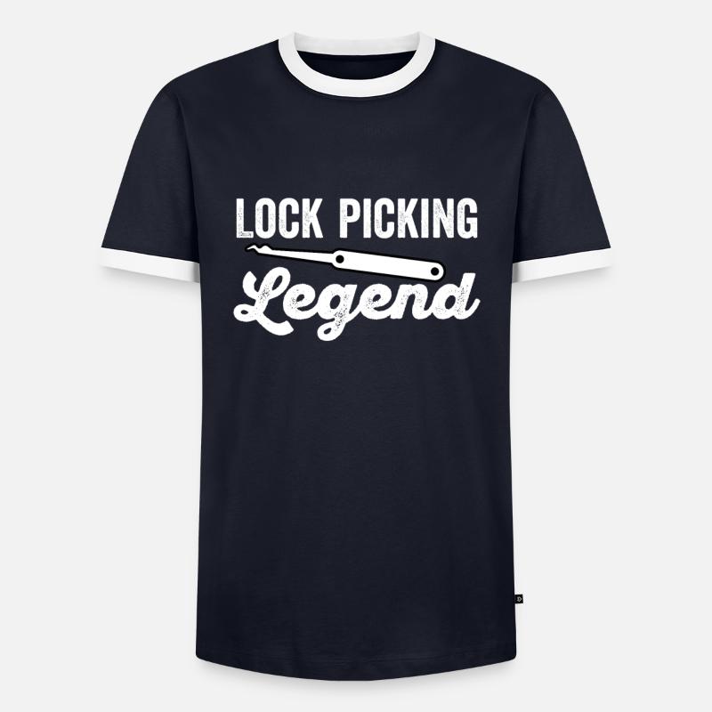 Lockpicking legend - Men's Ringer Shirt - navy/white