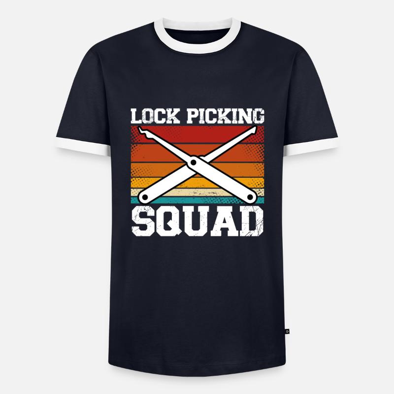 Lockpicking Squad - Men's Ringer Shirt - navy/white
