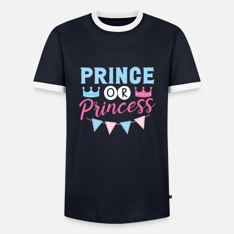 Prinz Oder Prinzessin - Männer Kontrast-T-Shirt - Navy/Weiß 