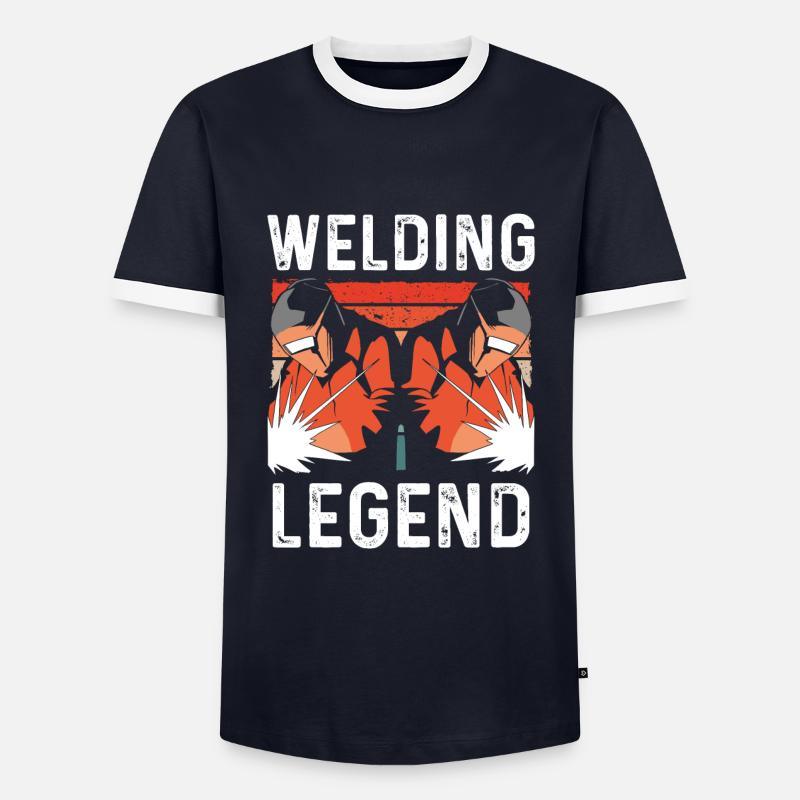 Welding legend - Men's Ringer Shirt - navy/white 