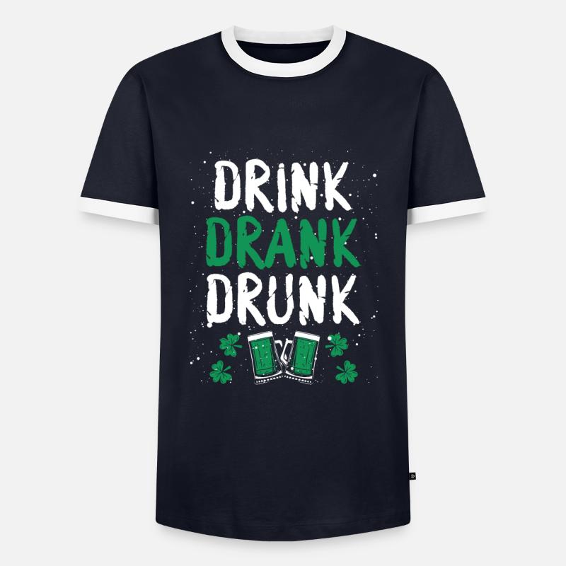 Drunk drinking - Men's Ringer Shirt - navy/white 