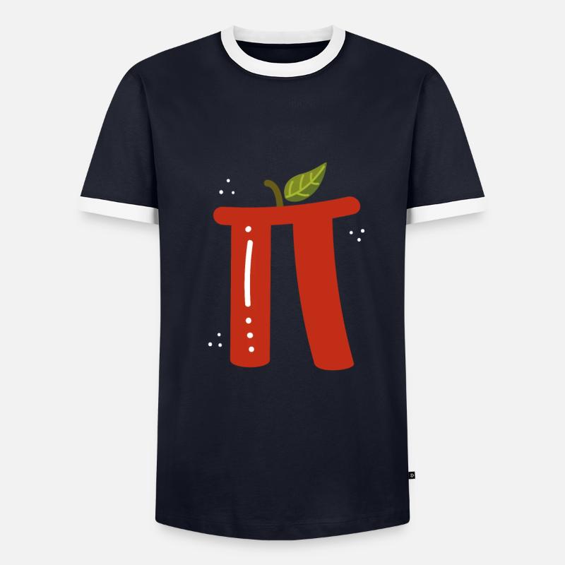 Pi Als Roter Apfel - Männer Kontrast-T-Shirt - Navy/Weiß 
