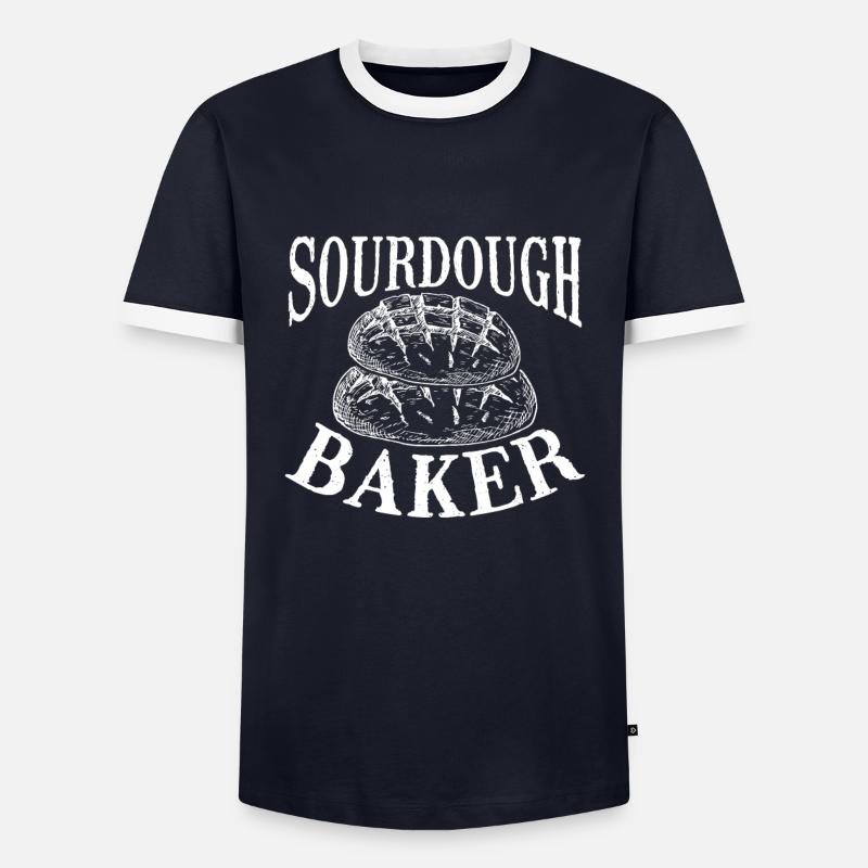 Sauerteig bäcker - Männer Kontrast-T-Shirt - Navy/Weiß 