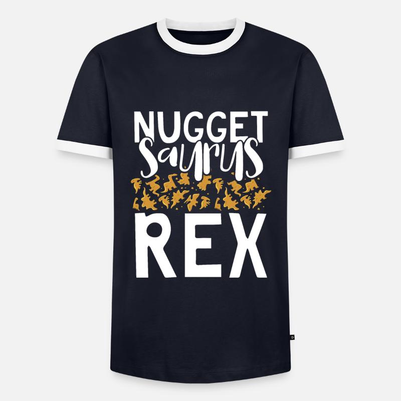 Nugget Saurus Rex - Men's Ringer Shirt - navy/white 