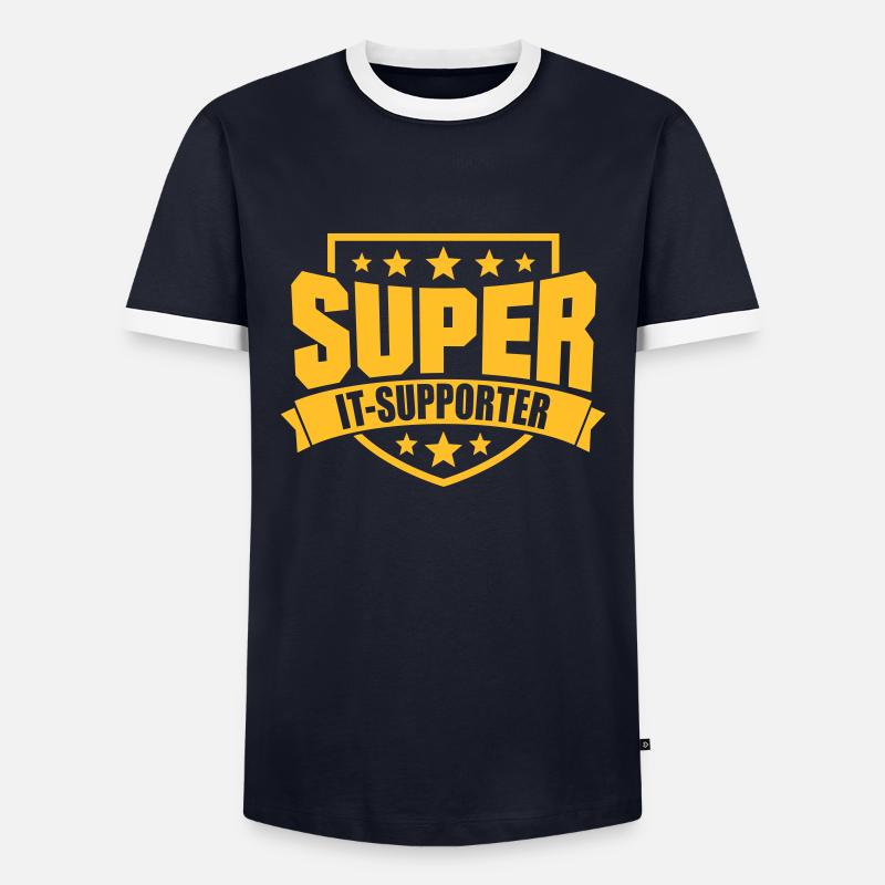 Super IT-Supporter - Männer Kontrast-T-Shirt - Navy/Weiß 