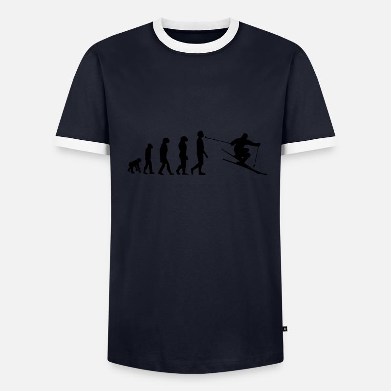 ÉVOLUTION SKI - T-shirt contrasté Homme - marine/blanc