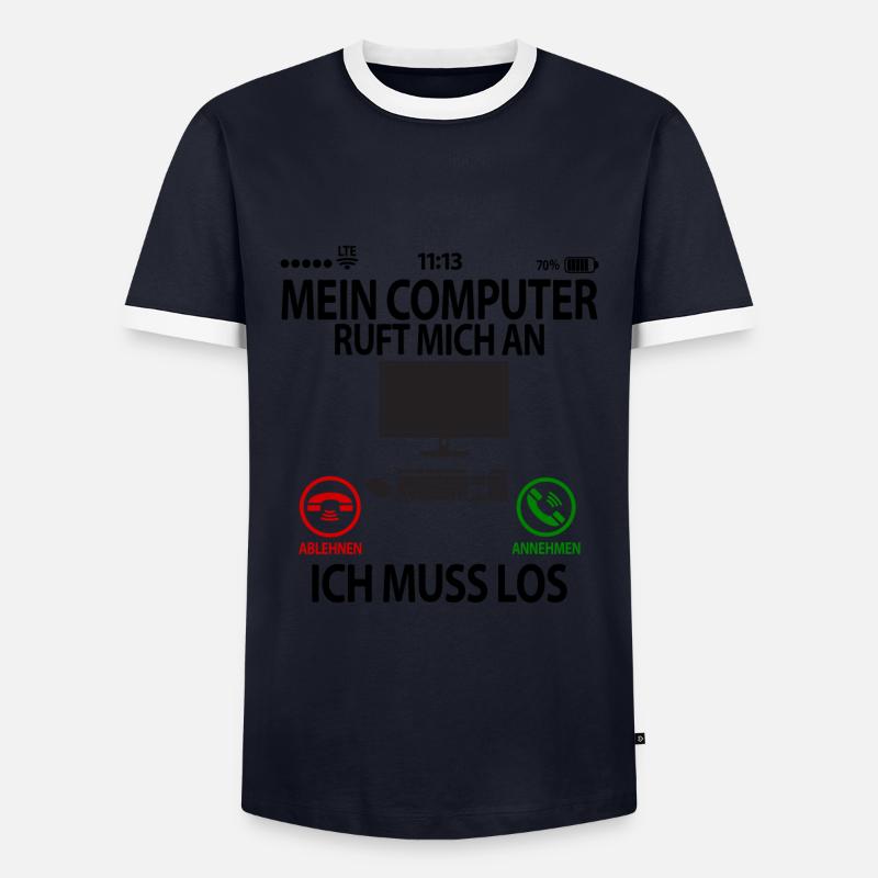 Computerfreak Computer Nerd Computernerd Sprüche - Männer Kontrast-T-Shirt - Navy/Weiß